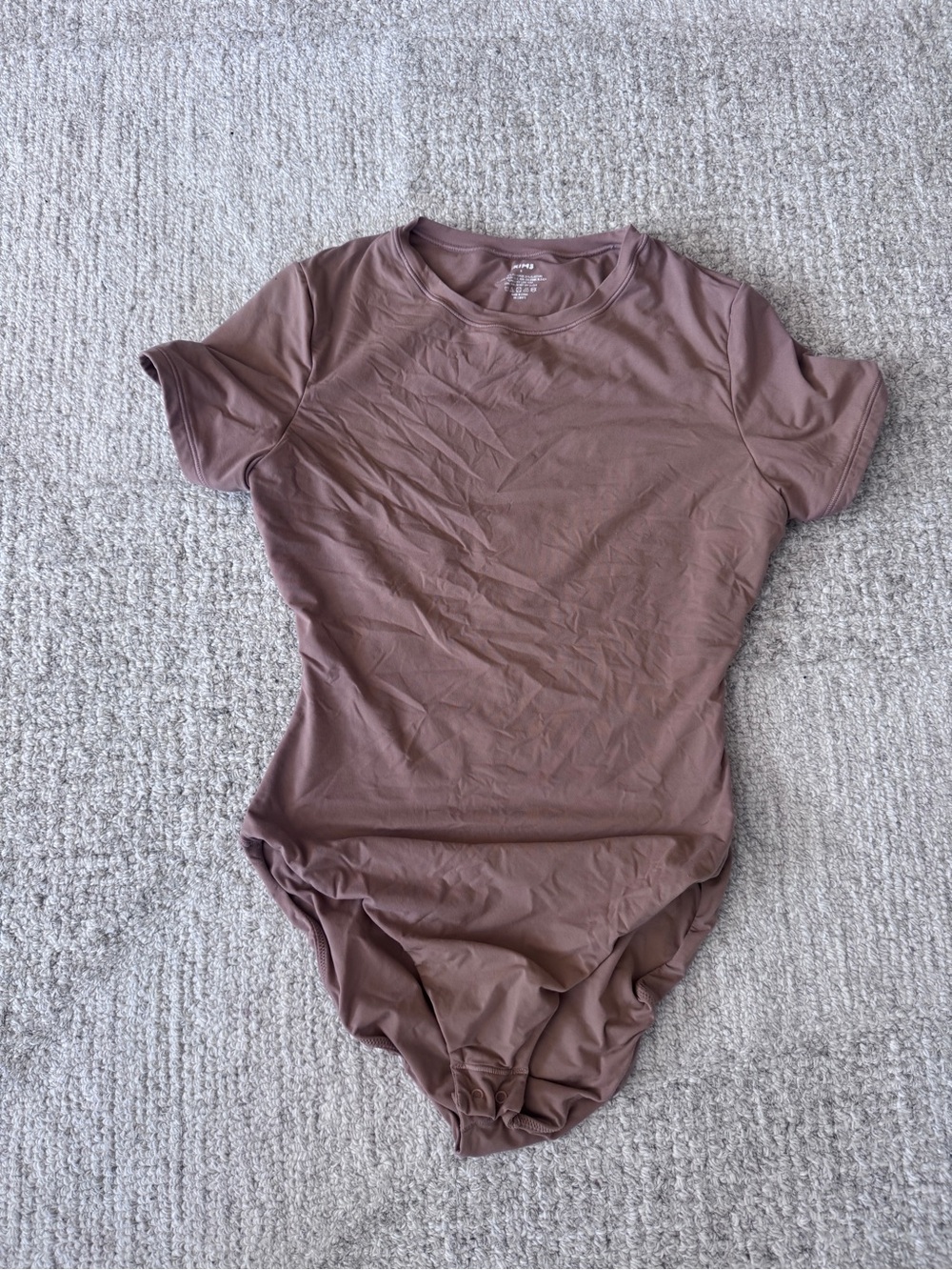 SKIMS Short-Sleeve Bodysuit in Mauve Brown